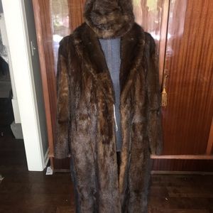 Vintage Russian mink coat with matching hat